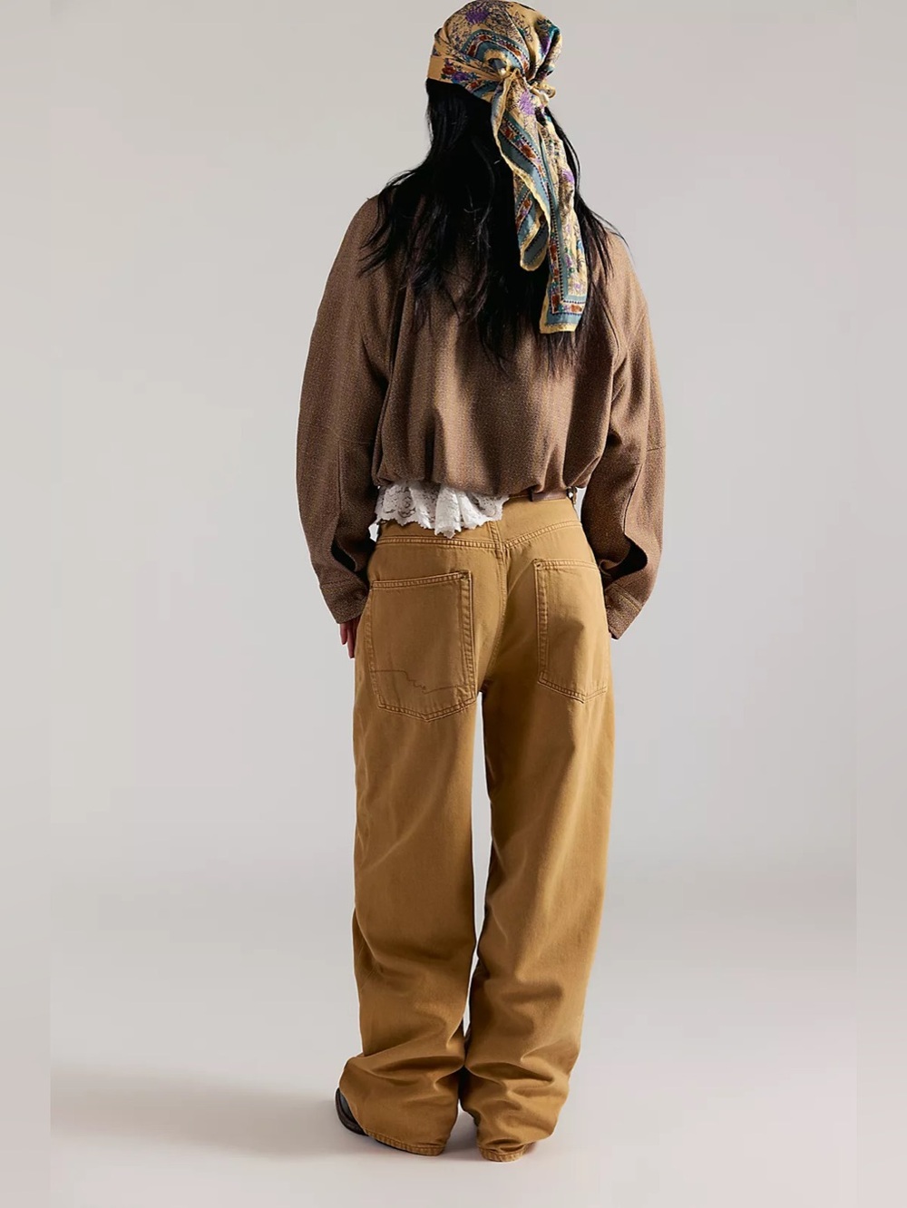 NWT FREE PEOPLE WE THE FREE Truro Baggy Puddle Jeans | Warm Rust $148 CURRENT - Picture 3 of 16